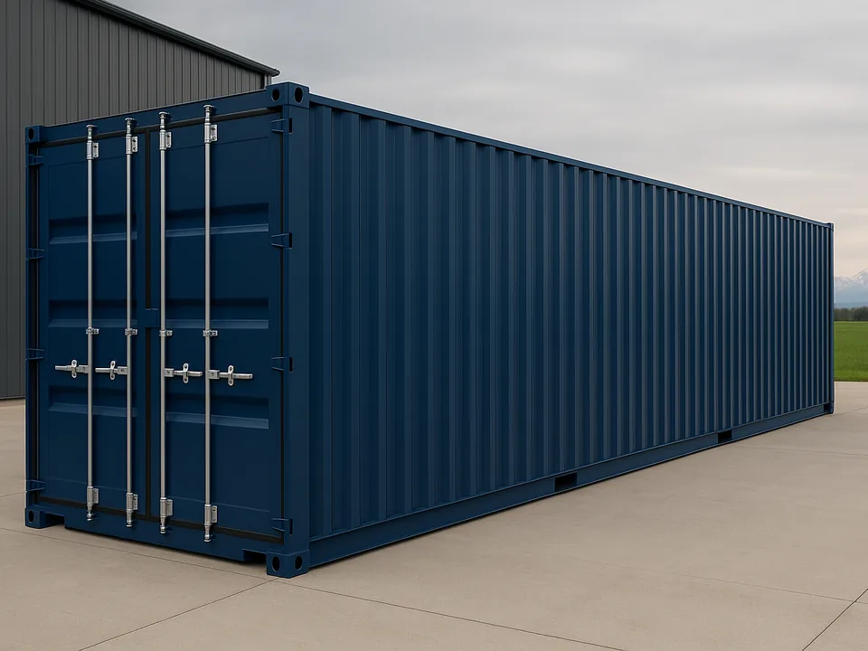 40 ft High Cube One Trip shipping container, 40 x 8 x 9.5 ft, tan
