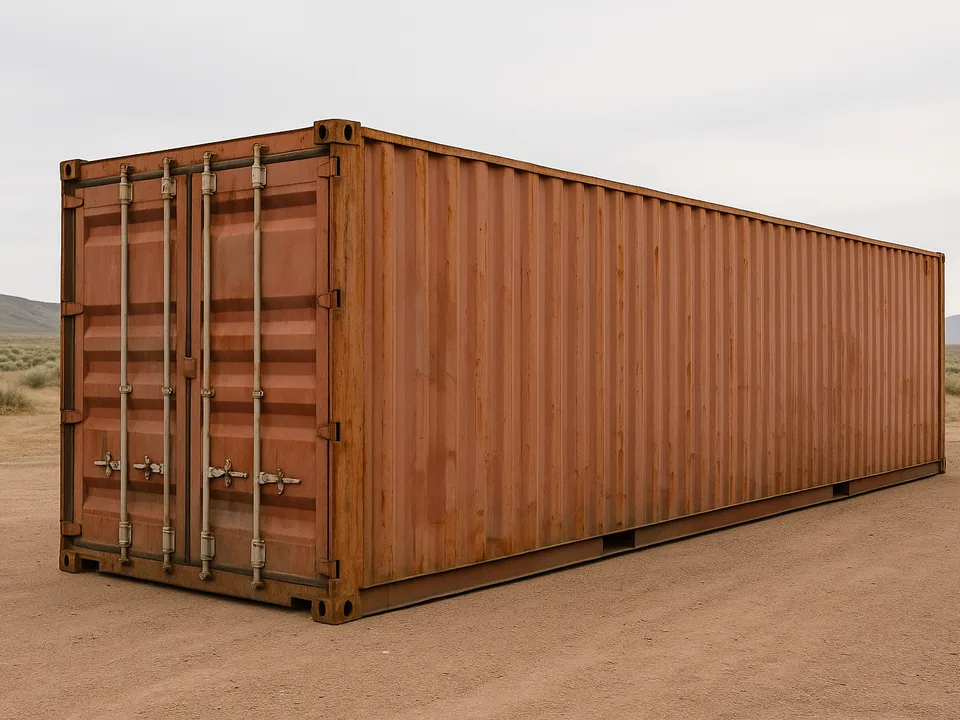 40 ft High Cube Cargo Worthy shipping container, 40 x 8 x 9.5 ft, brick