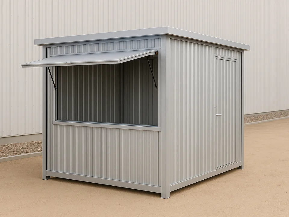 Flatbox 10 ft kiosk unit, 3 x 2.3 m, white (RAL 9002)