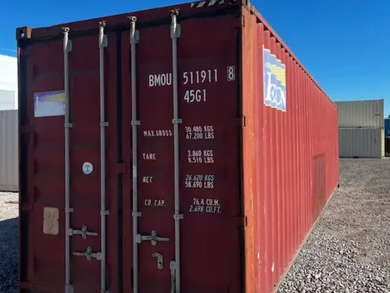 40' High Cube Cargo Worthy, brick, in the Reno yard