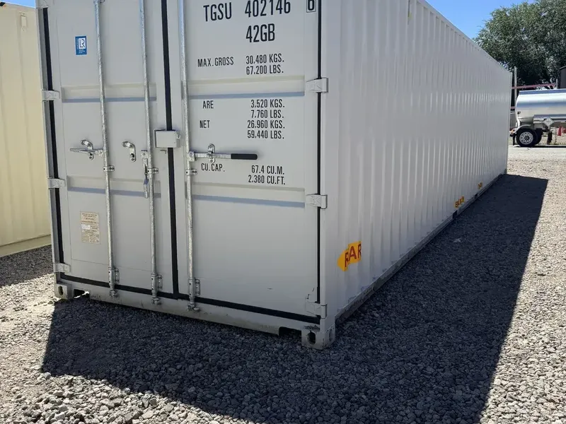 40' Standard One Trip with double doors, light grey, in the Reno yard