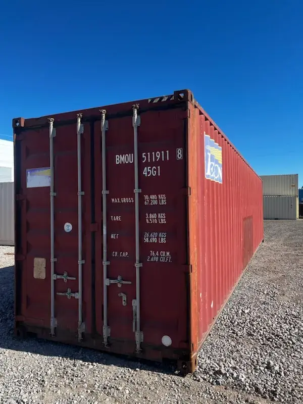 40' High Cube Cargo Worthy, brick, in the Reno yard